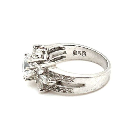 Sparkling Cz Silver Plated Ring - Picture 6 of 8
